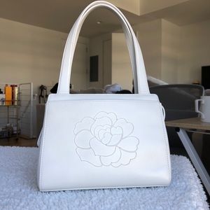 SOLD Vintage Chanel Mini Kelly Tote Bag White Gold